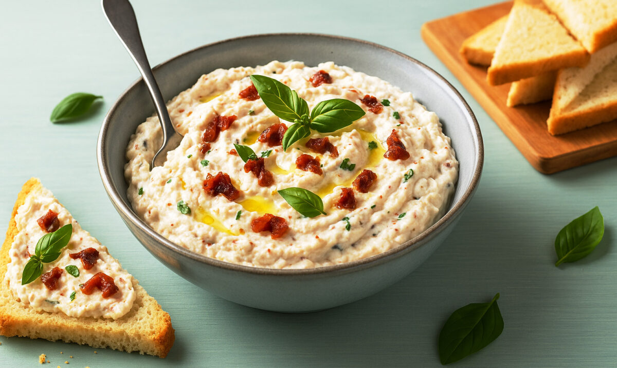Tartinade Ricotta Tomates Sechees Basilic