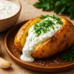 Sauce à la crème, à l&rsquo;ail et aux herbes